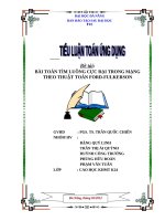 BẢN báo cáo đợt THỰC tập CỘNG ĐỒNG 