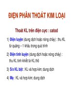 Tài liệu Điện phân thoát kim loại ppt