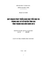 Quy hoạch phát triển giáo dục tiểu học và trung học cơ sở huyện tĩnh gia tỉnh thanh hoá đến năm 2015 