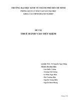 THUẾ ĐÁNH vào TIẾT KIỆM 