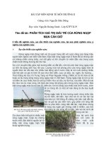PHÂN TÍCH GIÁ TRỊ GIẢI TRÍ của RỪNG NGẬP mặn cần GIỜ 