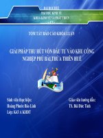 Slide GIẢI PHÁP THU hút vốn đầu tư vào KHU CÔNG NGHIỆP PHÚ BÀI,THỪA THIÊN HUẾ 