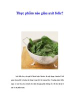 Tài liệu Thực phẩm nào giàu axit folic? ppt