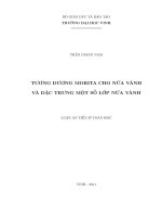 Tương đương morita cho nửa vành và đặc trưng một số lớp nửa vành 