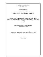 Góp phần tìm hiểu một số lễ hội của người nguồn ở huyện minh hoá   quảng bình 