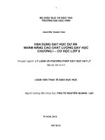 Vận dụng dạy học dự án nhằm nâng cao chất lượng dạy học chương   cơ học lớp 8 