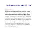 Tài liệu Hợp tác nghiên cứu nông nghiệp Việt – Hàn docx