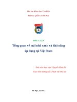 Tổng quan về mái nhà xanh và khả năng áp dụng tại việt nam 