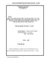 Điều tra một số chỉ tiêu, các tật di truyền, ảnh hưởng của chất độc màu da cam trong quần thể người ở phường trường thi, thành phố vinh, tỉnh nghệ an 