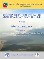 Tài liệu Điều tra cơ bản kinh tế-xã hội vùng đầm phá Huế doc