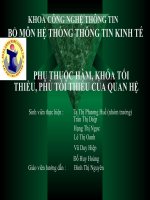 Tài liệu Báo cáo tiểu luận: Phụ thuộc hàm, khóa tối thiểu , phủ tối thiểu của quan hệ doc