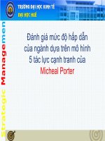 Đánh giá mức độ hấp dẫn của ngành dựa trên mô hình 5 tác lực cạnh tranh của micheal porter 