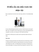 Tài liệu 10 điều cần cân nhắc trước khi nhận việc doc