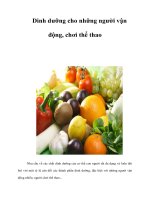 Tài liệu Dinh dưỡng cho những người vận động, chơi thể thao pptx