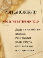 Slide PHÁP LUẬT DOANH NGHIỆP cơ cấu tổ CHỨC QUẢN lý của CÔNG TY TNHH HAI THÀNH VIÊN TRỞ lên 