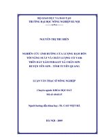 nghiên cứu ảnh hưởng của lượng đạm bón tới năng suất và chất lượng VA06 trên đất xám feralit xã chân sơn huyện yên sơn tỉnh tuyên quang 