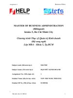 MASTER OF BUSINESS ADMINISTRATION (Bilingual) Intake 5, Ho Chi Minh City