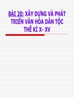 Bài giảng Bài 20: Xây dựng và phát triển VH dân tộc