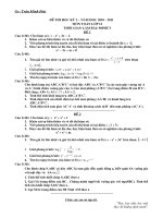 Bài giảng Mot so de thi thu 12