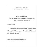 Phương pháp định giá công ty cổ phần chứng khoán tại việt nam phục vụ cho quá trình m&a dưới góc nhìn của bên mua 