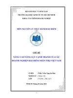 NÂNG CAO NĂNG lực CẠNH TRANH của các DOANH NGHIỆP bảo HIỂM NHÂN THỌ VIỆT NAM 