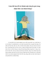 Tài liệu Làm thế nào để trở thành một chuyên gia trong nhận thức của khách hàng? docx