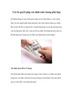 Tài liệu Các bí quyết giúp xác định mức lương phù hợp doc