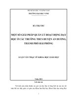 Một số giải pháp quản lý hoạt động dạy học ở các trường THCS huyện an dương, thành phố hải dương luận văn thạc sĩ khoa học giáo dục 