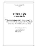 HOÀN THIỆN kỹ THUẬT đảm bảo gắn bó dữ LIỆU TRÊN các WEBSITE KHI cập NHẬT CSDL BẰNG NGÔN NGỮ ASP TRÊN MẠNG INTERNET (1) 