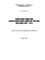 Thanh niên thanh hoá trong kháng chiến chống mỹ cứu nước giai đoạn 1964   1973 