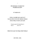 Nâng cao hiệu quả quản lý tài nguyên vô tuyến trong wimax bằng thuật toán lập lịch 