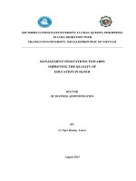 Đổi mới quản lý nhằm nâng cao chất lượng giáo dục ở hà nội 