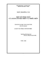 Một số tính chất của hàm lồi một biến và nhiều biến 