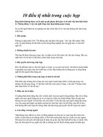 Tài liệu 10 điều tệ nhất trong cuộc họp doc