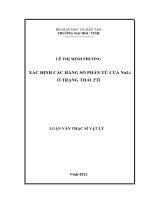 Xác định các hằng số phân tử của nali ở trạng thái 21π 