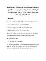 Tài liệu Tính thời gian để hưởng chế độ bảo hiểm xã hội đối với người đi làm chuyên gia theo hiệp định của Chính phủ đã về nước trước ngày 01/01/2007 nhưng không đúng hạn, hiện đang nghỉ việc pdf