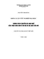 Chính sách truyền bá anh ngữ của thực dân anh ở ấn độ và hệ quả của nó 