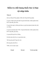 Tài liệu Kiểm tra chất lượng thuốc bảo vệ thực vật nhập khẩu doc