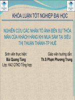 Slide NGHIÊN cứu các NHÂN tố ẢNH đến sự THỎA mãn của KHÁCH HÀNG KHI MUA sắm tại SIÊU THỊ THUẬN THÀNH TP HUẾ 