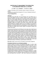 Tài liệu Water quality management for irrigation in the mekong river delta, Vietnam doc