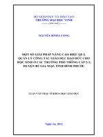 Một số giải pháp nâng cao hiệu quả quản lý công tác giáo dục đạo đức cho học sinh ở các trường phổ thông cấp 2 3, huyện bù gia mập, tỉnh bình phước 