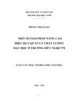 Một số giải pháp nâng cao hiệu quả quản lý chất lượng dạy học ở trường hữu nghị t78 luận văn thạc sĩ khoa học giáo dục 