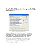 Tài liệu Chuyển đổi dữ liệu từ Word sang cơ sở dữ liệu Access – phần 2 ppt