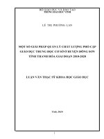 Một số giải pháp quản lý chất lượng phổ cập giáo dục trung học cơ sở ở huyện đông sơn tỉnh thanh hóa giai đoạn 2010 2020 