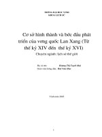 Cơ sở hình thành và bước đầu phát triển của vương quốc LANXANG ( từ giữa thế kỷ XIV đến thế kỷ XVI) 