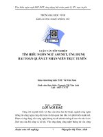 Tìm hiểu ngôn ngữ ASP NET, phản ứng bài toán quản lí nhân viên trực tuyến 