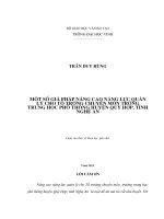 Một số giải pháp nâng cao năng lực quản lý cho tổ trưởng chuyên môn trường trung học phổ thông huyện quỳ hợp, tỉnh nghệ an luận văn thạc sĩ khoa học giáo dục 