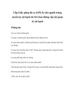 Tài liệu Cấp Giấy phép lái xe (GPLX) cho người trúng tuyển kỳ sát hạch do Sở Giao thông vận tải quản lý sát hạch docx