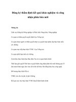 Tài liệu Đăng ký thẩm định kết quả khảo nghiệm và công nhận phân bón mới pdf