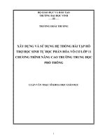 Xây dựng và sử dụng hệ thống bài tập hỗ trợ học sinh tự học phần hóa vô cơ lớp 11 chương trình nâng cao trường trung học phổ thông 